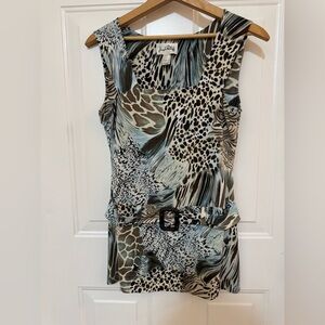 Joseph Ribkoff Multicolor Animal Print sleeveless top
